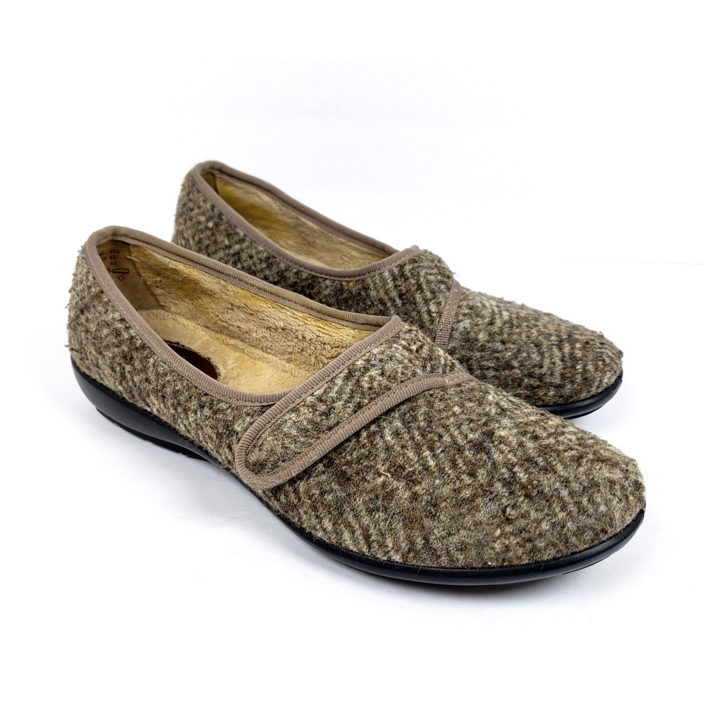 Hotter Comfort Concept Thyme Womens Size 9 Beige Wool Slip On Loafer Shoes